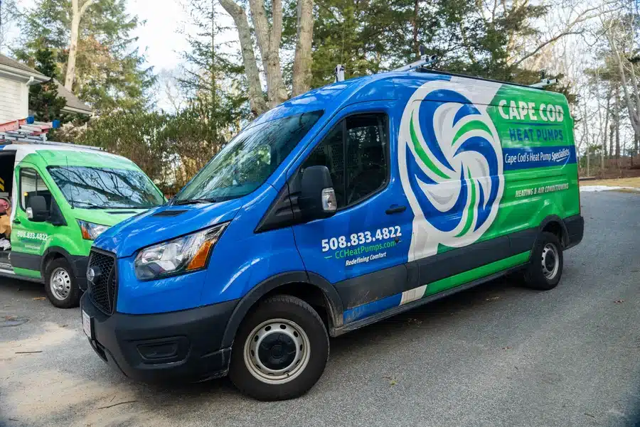 Cape Heating AC & Electric van on Cape Cod, MA.